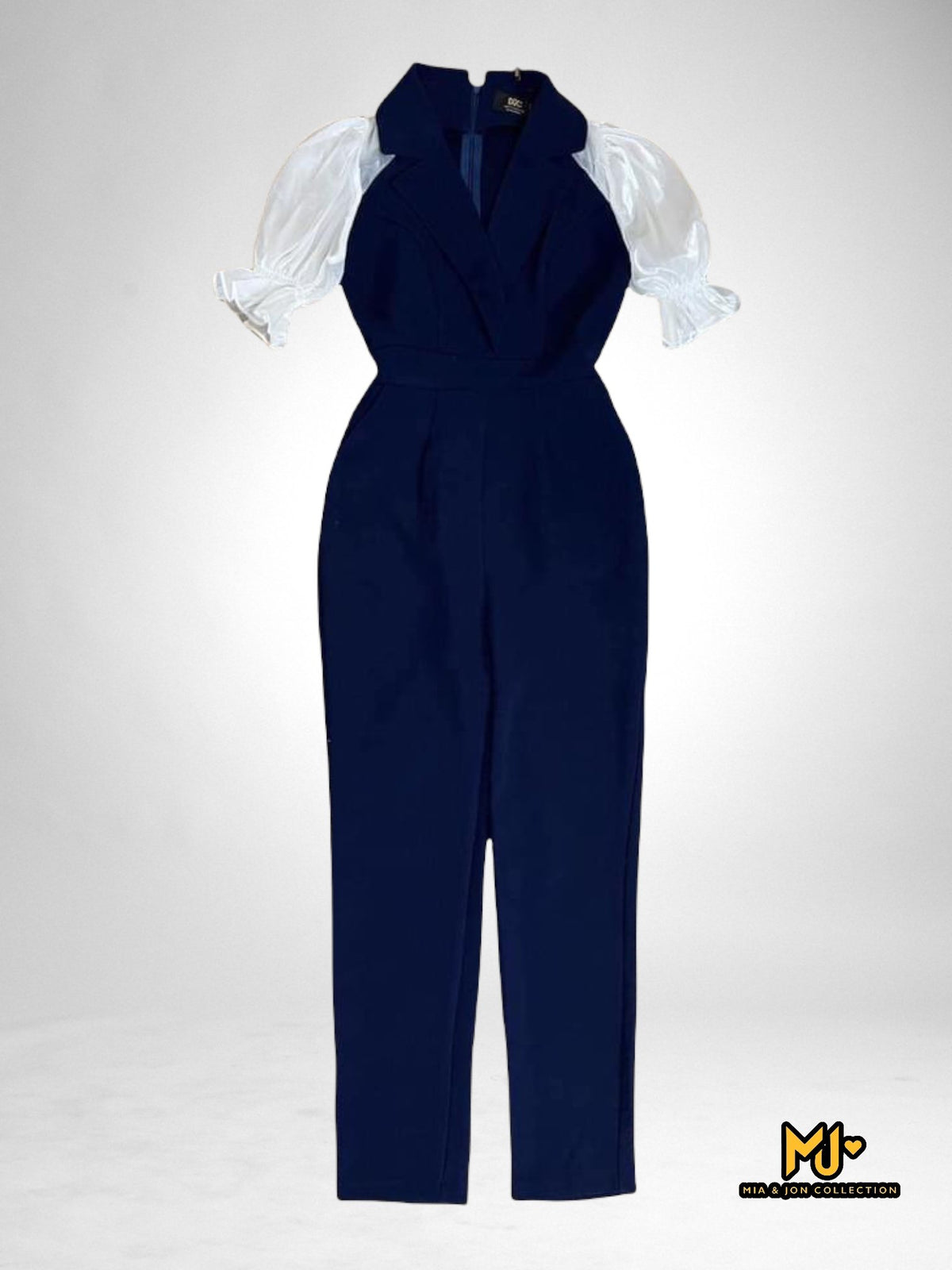 MJJ1955 Puff Sleeve Vest Jumpsuit - Mia & Jon