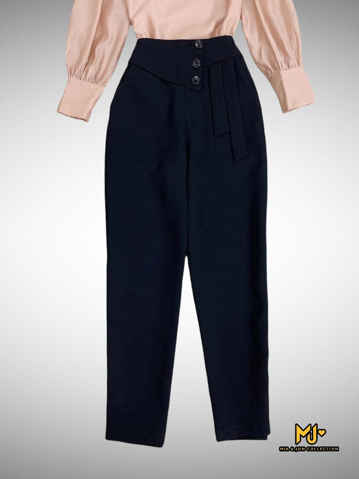 MJQ1571 High Waist Ankle Pant - Mia & Jon