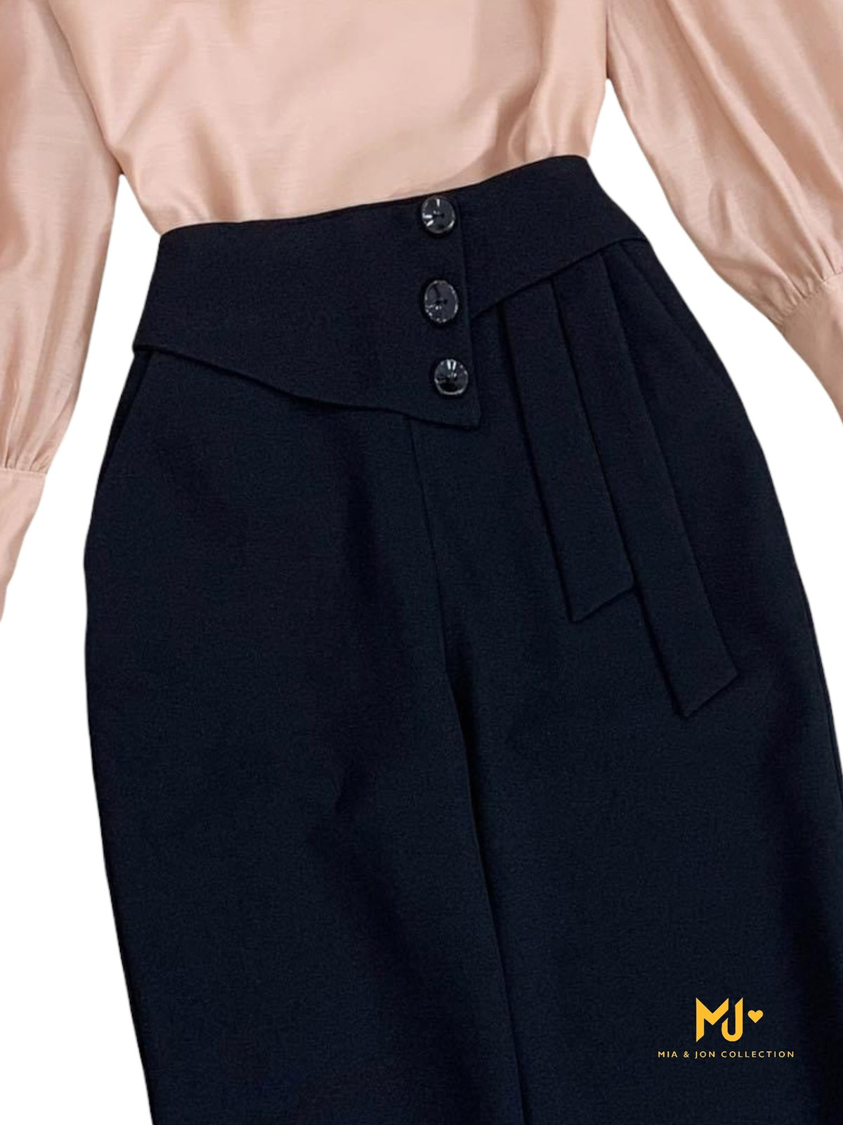 MJQ1571 High Waist Ankle Pant - Mia & Jon