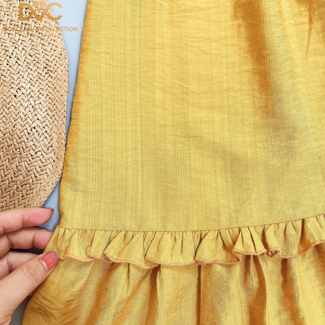 MJS1987 Yellow Halter Ruffle Hem Top + Short Set - Mia & Jon