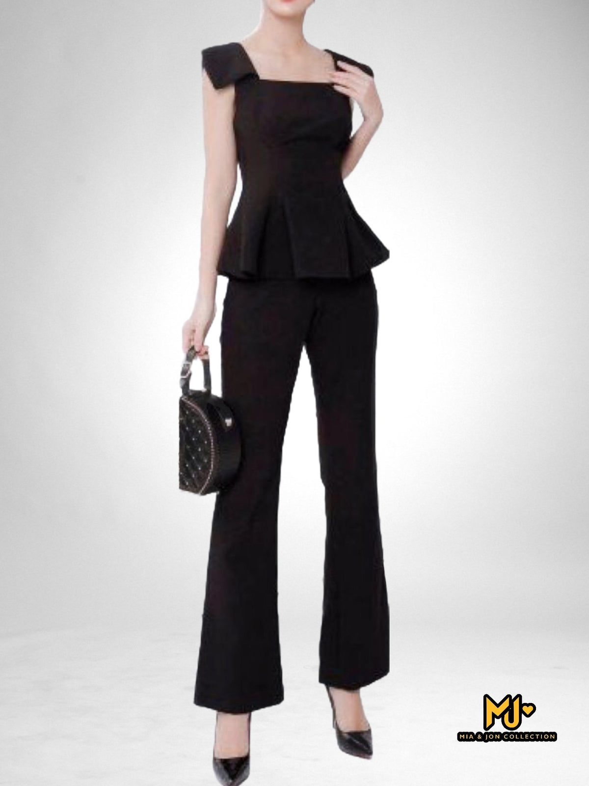 MJS2016 Black Sleeveless Top & Pants Set - Mia & Jon