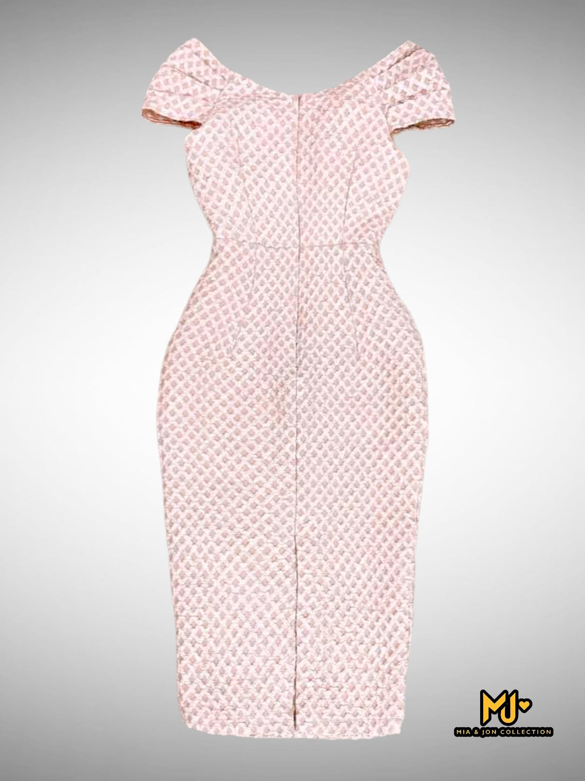 MJS2157 Front Button Jacket + Bustier Bodycon Midi Dress Set - Mia & Jon