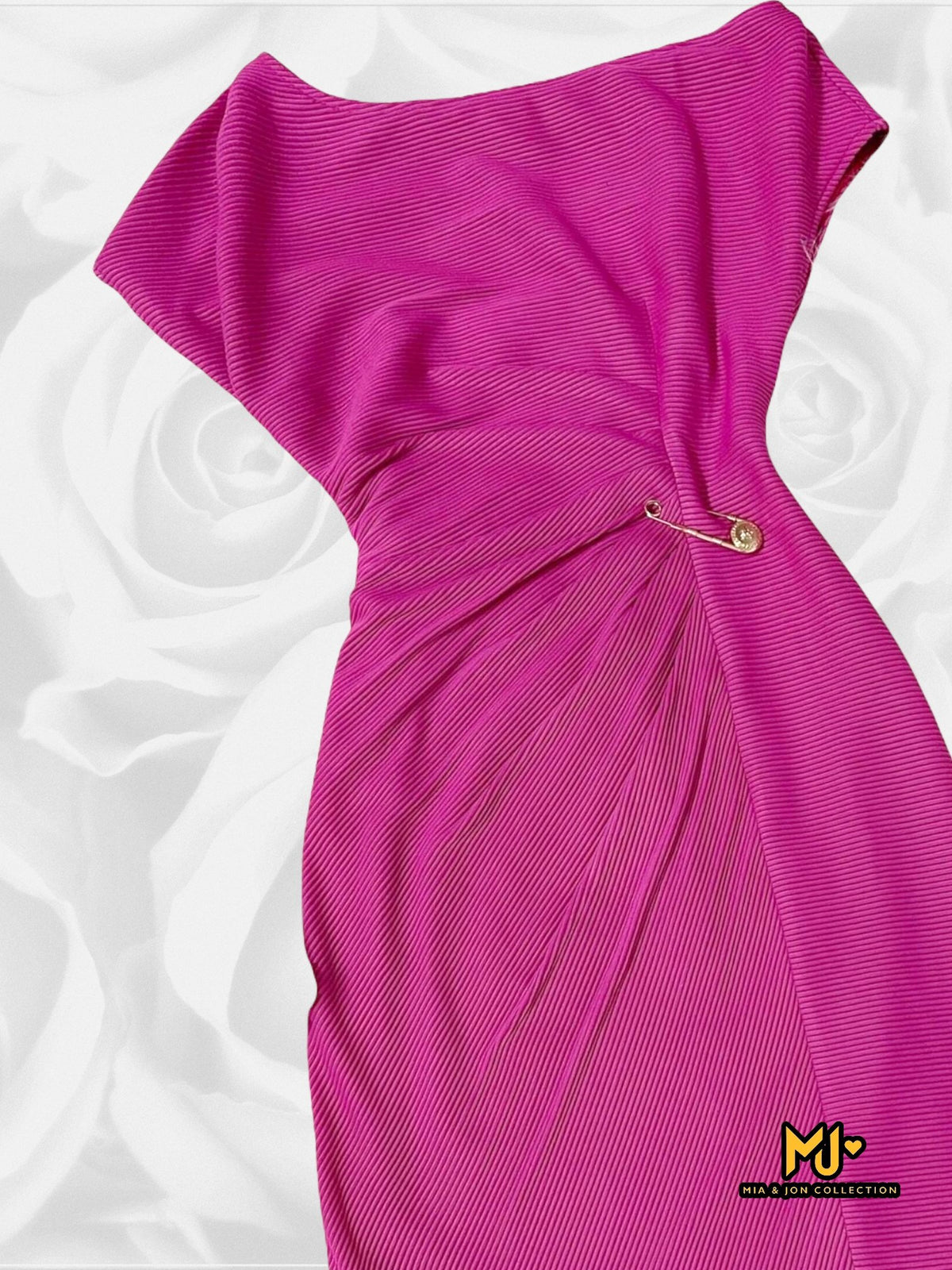 MJV071 Off Shoulder Body-Con Midi Dress - Mia & Jon