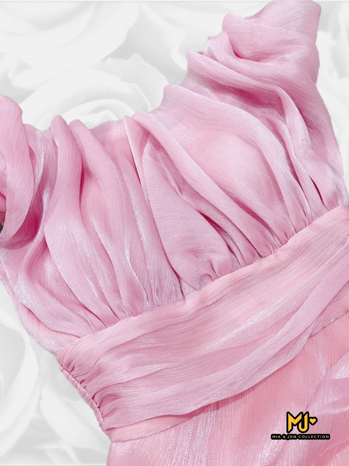 MJV1663 Off Shoulder Ruched Slit Party Dress - Mia & Jon