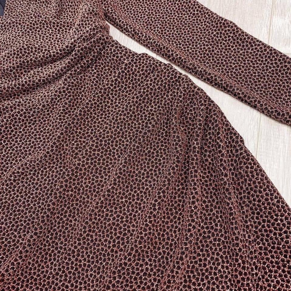 MJV1752 Glitter Long Sleeve Faux Wrap Slit Party Dress - Mia & Jon