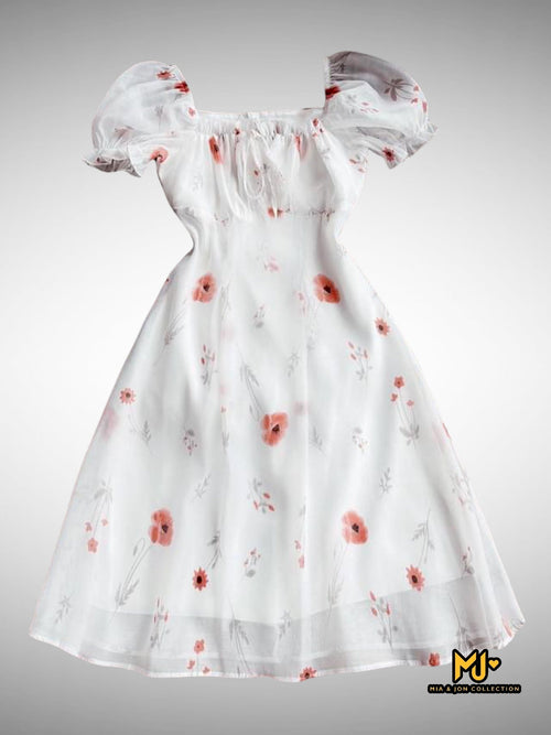 MJV1931 Floral Print Fit & Flare Dress - Mia & Jon