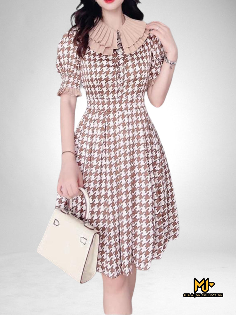 MJV2051 Women's Retro Puff Sleeve Cocktail Party Swing A-Line Dress - Mia & Jon