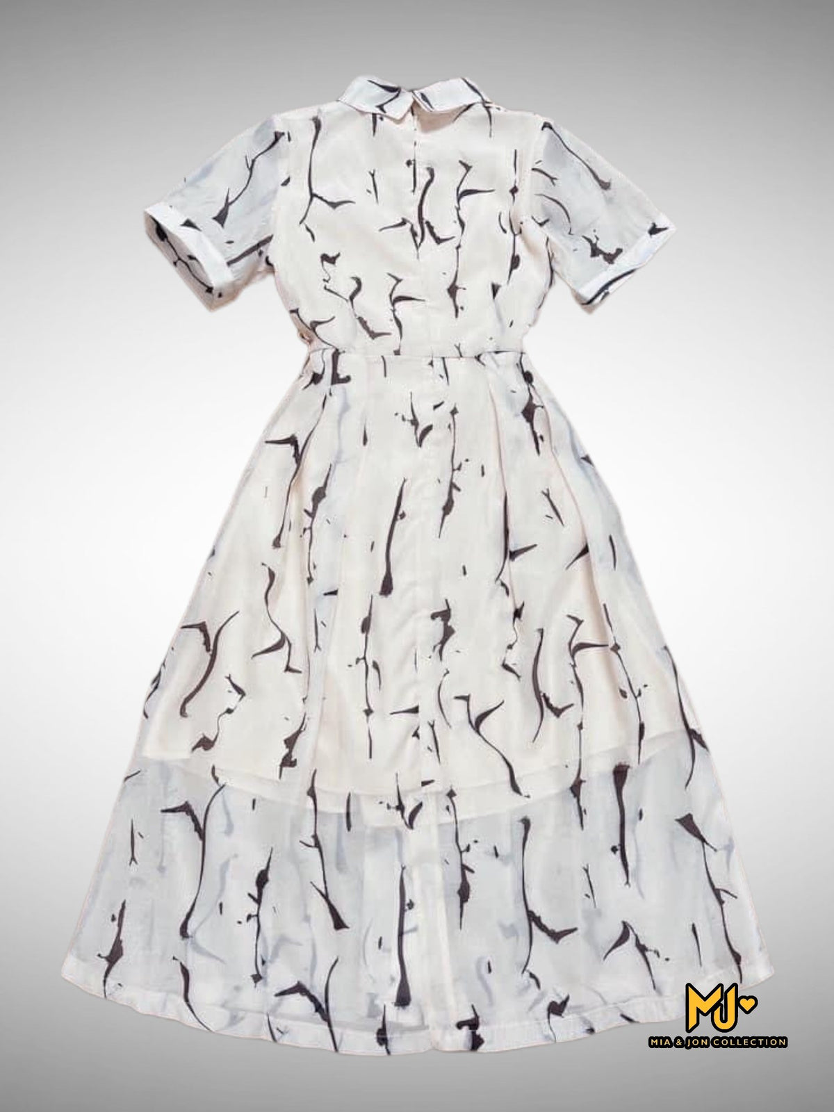 MJV2114 Flared Short-Sleeve Shirtdress - Mia & Jon