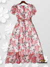 MJV2128 Floral Print Fit & Flare Chiffon Dress - Mia & Jon