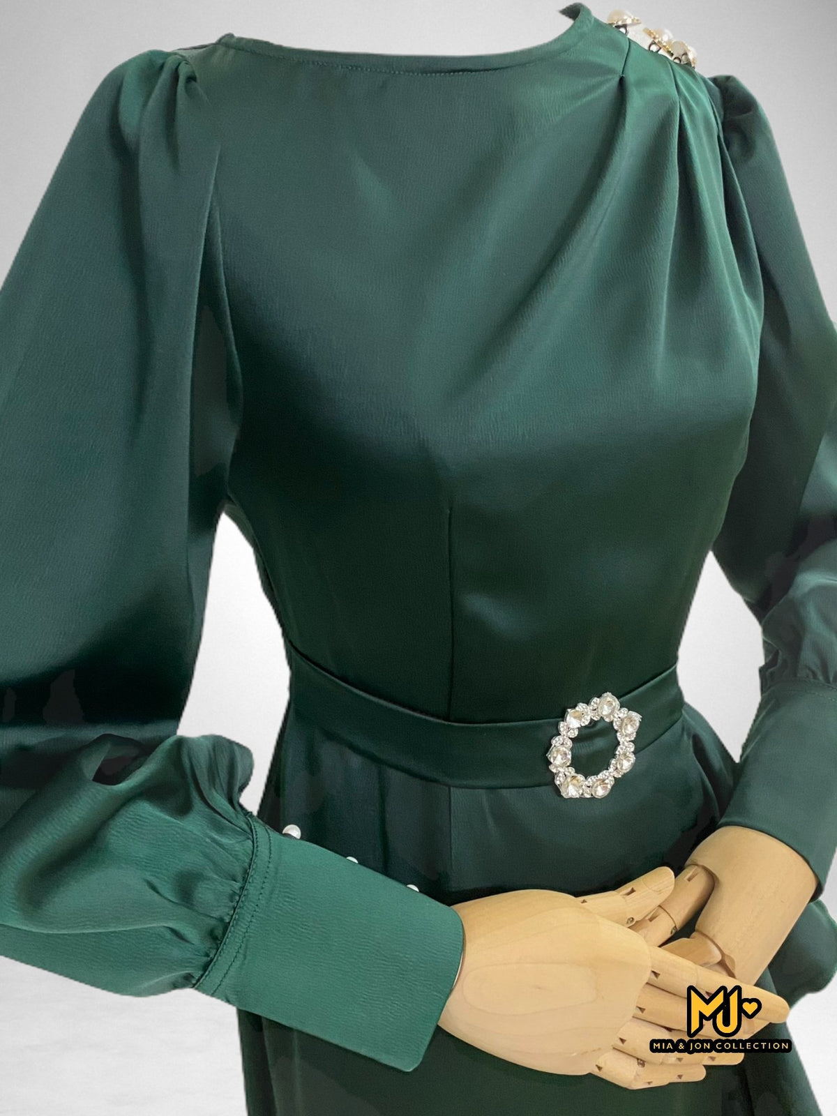 MJV2151 Belted Ruffle Bodycon Dress - Mia & Jon