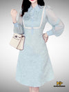 MJV2189 Puff Sleeve Vintage Fit & Flare Dress - Mia & Jon