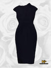 MJV836 Elegant Faux Wrap Body-Con Dress - Mia & Jon