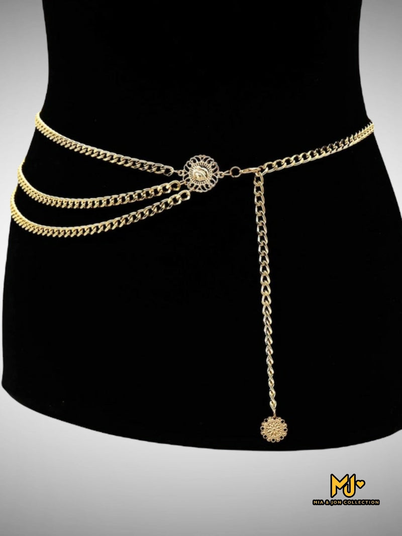 Multilayer Metal Waist Chain Belt - Mia & Jon