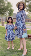 Off-Shoulder Floral Chiffon Mini Dress - Mia & Jon