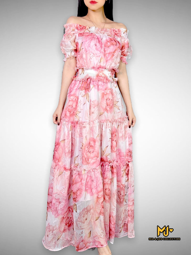 Pink Peony Maxi Dress - Mia & Jon