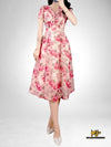 Rose Print Fit & Flare Dress - Mia & Jon