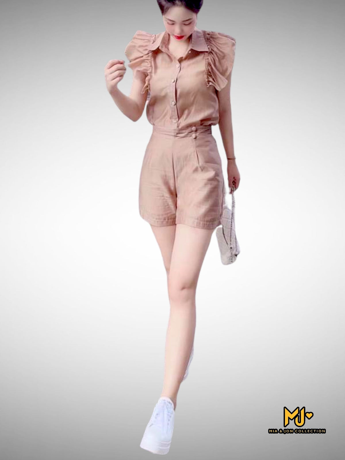 Ruffle Sleeves Shirt & Short Set - Mia & Jon