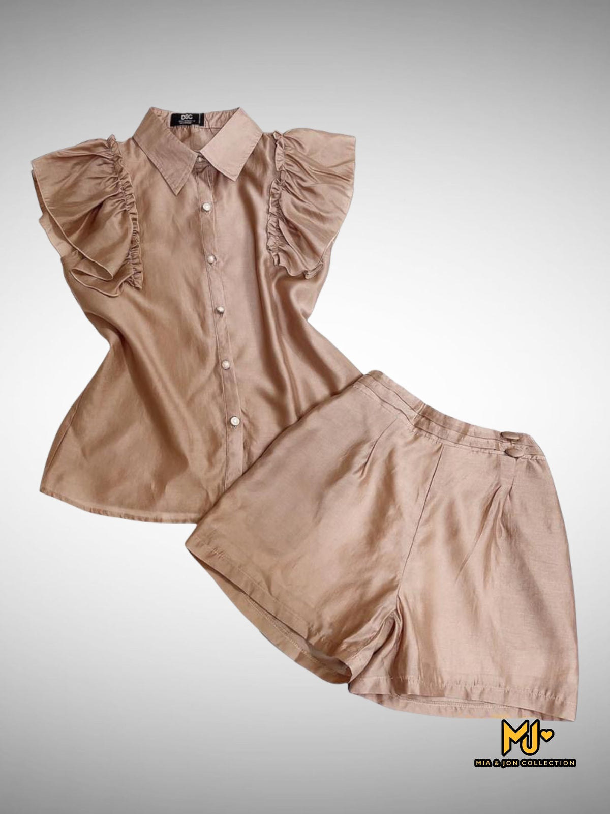 Ruffle Sleeves Shirt & Short Set - Mia & Jon