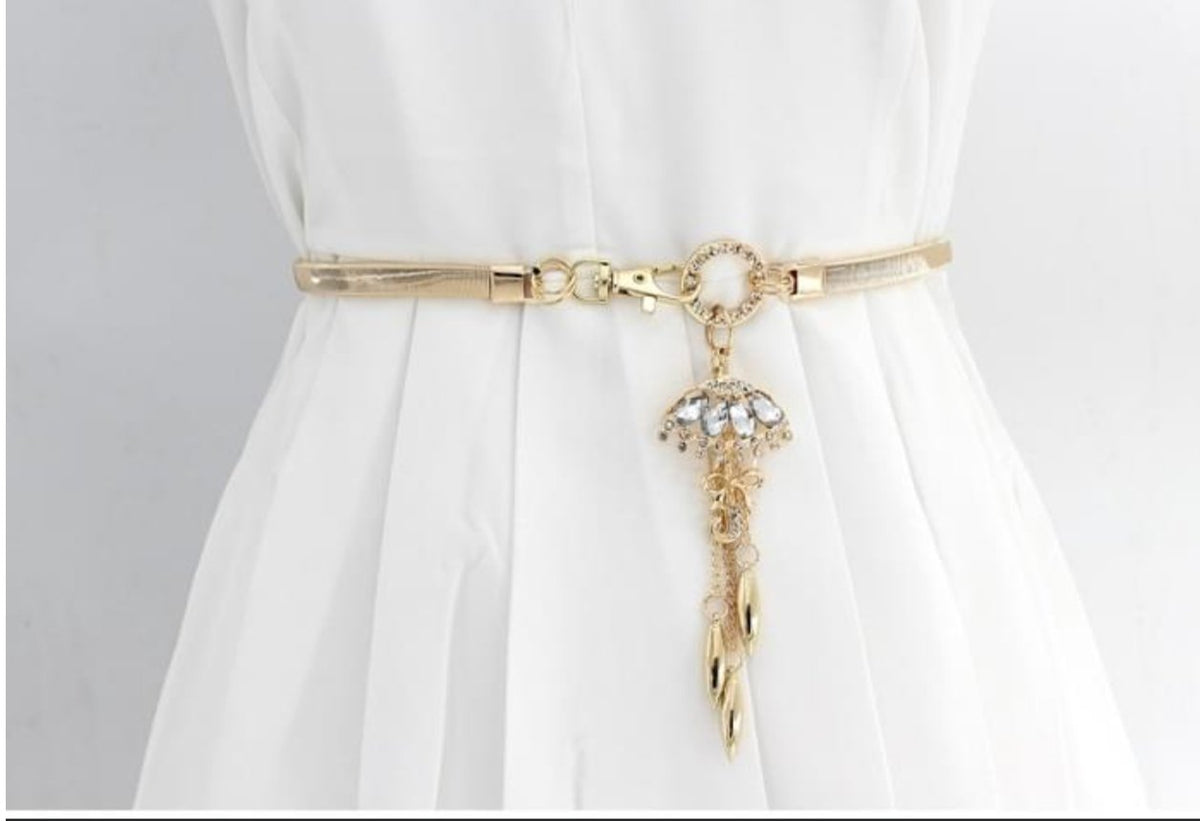 Umbrella Charm Metal Belt - Mia & Jon