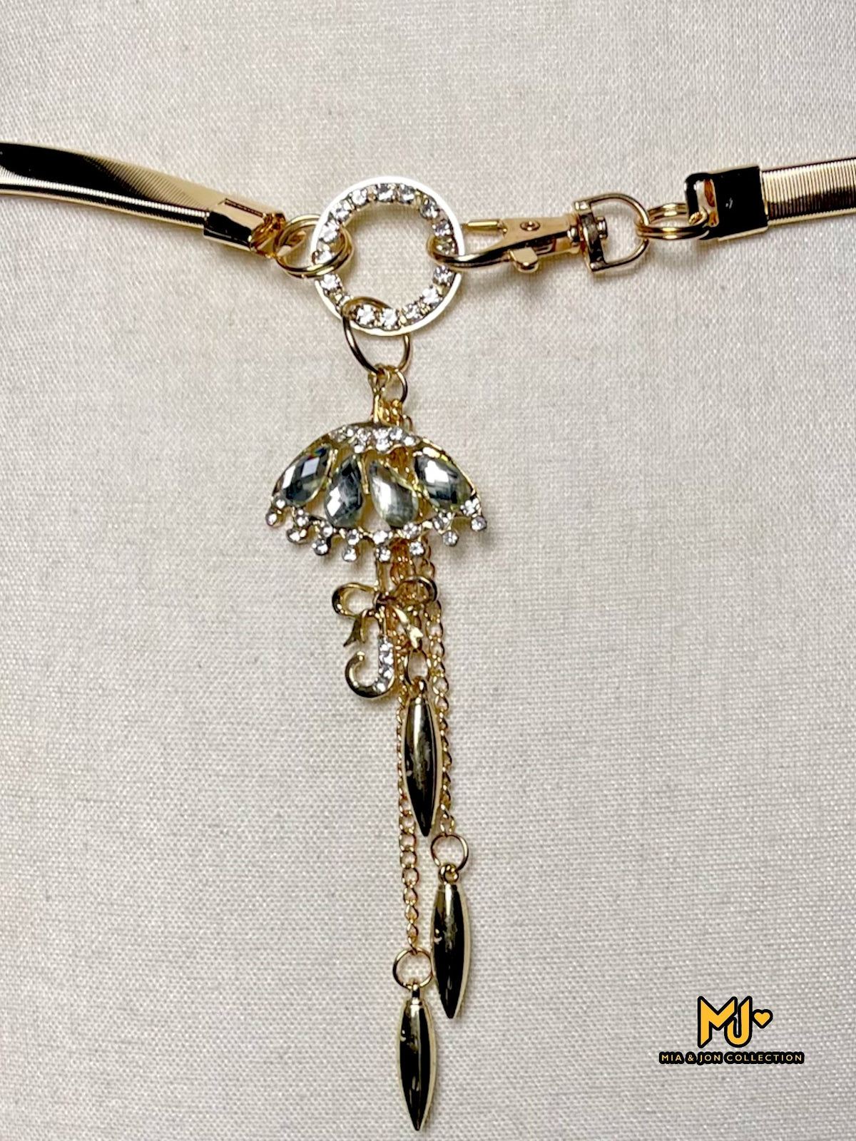 Umbrella Charm Metal Belt - Mia & Jon