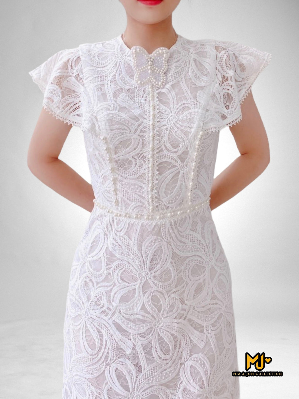White Butterfly Lace Dress - Mia & Jon