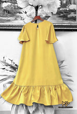 Yellow Ruffle High Low Tunic Dress - Mia & Jon