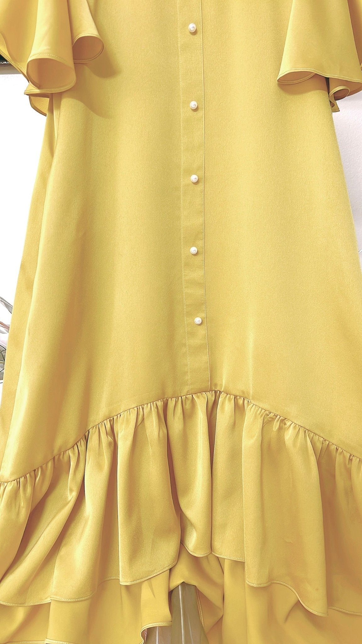 Yellow Ruffle High Low Tunic Dress - Mia & Jon